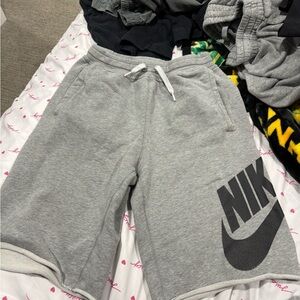 Nike Kids Heather Gray Logo Shorts